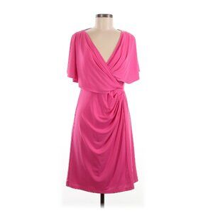 Kensie Hot Pink Wrap Dress Cocktail Dress Wedding Guest Size 10